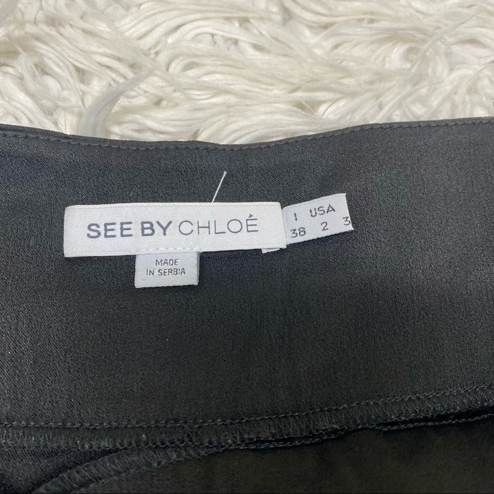 See By Chloe Pleated Crepe Mini Skirt in Black - Picture 3 of 6